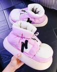 Warm Plush Slippers | Cozy Indoor Winter House Shoes | Fleece Lined Memory Foam Slippers