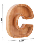 Twenty-Six Letter Wooden Piggy Bank Alphabet Piggy Bank Wooden Coin Bank with Letters Educational Piggy Bank Children's Wooden Savings Bank Personalized Wooden Money Box Alphabetical Coin Bank Kids' Educational Savings Bank Letter-shaped Piggy Bank Wooden Alphabet Money Jar