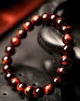 Vintage Style 8mm Red Tiger Eye Bracelet Anti-fatigue