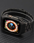 Premium Stainless Steel and Rubber Hybrid Watch Band - Durable & Stylish