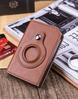 Stylish Minimalist Wallet for Men, crafted from metal, offering anti-theft features and a built-in Bluetooth tracker.