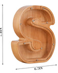 Twenty-Six Letter Wooden Piggy Bank Alphabet Piggy Bank Wooden Coin Bank with Letters Educational Piggy Bank Children's Wooden Savings Bank Personalized Wooden Money Box Alphabetical Coin Bank Kids' Educational Savings Bank Letter-shaped Piggy Bank Wooden Alphabet Money Jar