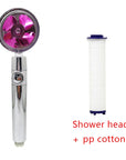 Shower Head Water Saving Flow 360 Degrees Rotating With Small Fan ABS Rain High Pressure Spray Nozzle Bathroom Accessories