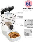 Pet Feeder,6L Automatic Pet Feeder for Cats and Dogs,1080P Camera, Voice with App Control
