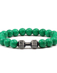 Turquoise Energy Gun Black Electroplated Alloy Barbell Bracelet