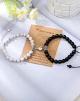 Natural Stone Beads Couple Magnetic Bracelets for Long Distance Relationship | Matching Love Energy & Healing Jewelry
