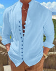 Cotton and Linen Casual Loose Long Sleeve Shirt – Men’s & Women’s Unisex Eco-Friendly Fashion