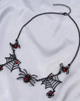 Halloween Spider And Spider Web Necklace Personality Clavicle Necklace Fashion Jewelry Accessories