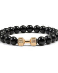 Turquoise Energy Gun Black Electroplated Alloy Barbell Bracelet