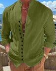 Cotton and Linen Casual Loose Long Sleeve Shirt – Men’s & Women’s Unisex Eco-Friendly Fashion