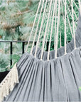 Hammock Chair Hanging Swing Max 500 Lbs 2 Cushions Included Steel Spreader Bar with Anti-Slip Grooves Portable Hanging