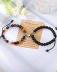 Natural Stone Beads Couple Magnetic Bracelets for Long Distance Relationship | Matching Love Energy & Healing Jewelry