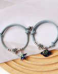 Natural Stone Beads Couple Magnetic Bracelets for Long Distance Relationship | Matching Love Energy & Healing Jewelry