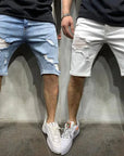 Slim Fit Men's Denim Pants with Holes