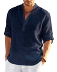 Men's Linen Long Sleeve Shirt - Lightweight and Stylish Casual Menswear