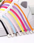 Elastic no-tie QuickFit Shoelaces in action, offering a comfortable lacing system for an active lifestyle and sports activities.