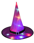 Witch hat with LED light Light-up witch hat for Halloween LED illuminated witch hat Glowing Halloween witch hat Witch costume accessory with lights LED witch hat for spooky night vibes Illuminated hat for witchy costumes Lighted Halloween witch hat for parties Glowing accessory for witch costumes LED light-up hat for Halloween festivities