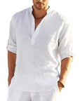 Men's Linen Long Sleeve Shirt - Lightweight and Stylish Casual Menswear