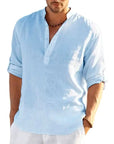 Men's Linen Long Sleeve Shirt - Lightweight and Stylish Casual Menswear
