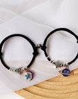 Natural Stone Beads Couple Magnetic Bracelets for Long Distance Relationship | Matching Love Energy & Healing Jewelry
