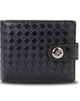 Men's Retro Woven Pattern Leather Wallet – Vintage & Stylish Bifold Wallet
