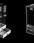 Compact acrylic cosmetic organizer with drawers, designed for efficient makeup and beauty product storage