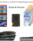Luxury Carbon Fiber Card Holder - Slim Wallet for Men with RFID Blocking