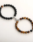Natural Stone Beads Couple Magnetic Bracelets for Long Distance Relationship | Matching Love Energy & Healing Jewelry