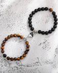 Natural Stone Beads Couple Magnetic Bracelets for Long Distance Relationship | Matching Love Energy & Healing Jewelry