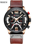 Military Leather Chronograph Wristwatch | Tactical and Durable Timepiece
