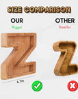 Twenty-Six Letter Wooden Piggy Bank Alphabet Piggy Bank Wooden Coin Bank with Letters Educational Piggy Bank Children's Wooden Savings Bank Personalized Wooden Money Box Alphabetical Coin Bank Kids' Educational Savings Bank Letter-shaped Piggy Bank Wooden Alphabet Money Jar