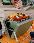 Portable Camping BBQ Folding Cooking Charcoal Coal Stainless Steel Grill