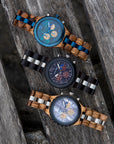 Luxury Wooden Chronograph Watch for Men - Premium Wooden Timepiece
