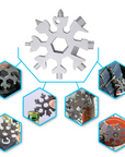 Multi-function snowflake tool Portable multitool Snowflake-shaped tool 18-in-1 multitool Compact snowflake tool Outdoor adventure tool Handy pocket tool Stainless steel multitool Versatile snowflake tool All-in-one snowflake gadget