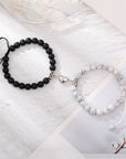 Natural Stone Beads Couple Magnetic Bracelets for Long Distance Relationship | Matching Love Energy & Healing Jewelry