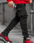 Men's Multi Pocket Cargo Jeans | Streetwear & Utility Denim