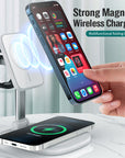 Wireless charger Magnetic charger Fast charging Folding design Multi-device charger Portable charger 15W charger Tech accessories Charging station Travel essentials