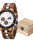 Luxury Wooden Chronograph Watch for Men - Premium Wooden Timepiece
