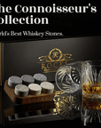 Connoisseur's whiskey set Whiskey stones and glass set Whiskey enthusiast gift Whiskey lover's gift set Whiskey aficionado set Premium whiskey accessories Whiskey stones and palm glass set Whiskey connoisseur's collection Palm glass and stones set Luxury whiskey gift set