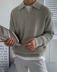 Bastian quarter-zip pullover Men's quarter-zip sweater Versatile layering piece Classic quarter-zip design Comfortable men's pullover Soft and high-quality fabric Stylish men's sweater Casual men's attire Cozy quarter-zip for men Effortless style with Bastian Best Quarter-Zip 2024 in Navy Blue, perfect for casual outings