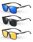 A sleek pair of classic aviator polarized sunglasses with anti-glare lenses and UV protection, perfect for outdoor use.