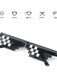 Urban-inspired sunglasses Retro pixelated sunglasses Streetwear sunglasses Bold statement eyewear Thug Life style shades Hip-hop culture sunglasses Attitude-packed sunglasses 8-bit pixel sunglasses Edgy urban eyewear Iconic street style sunglasses
