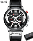 Military Leather Chronograph Wristwatch | Tactical and Durable Timepiece