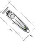 Quick charge beard trimmer featuring self-sharpening blades, adjustable length settings, and ergonomic design for precise trimming.