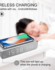 LED Alarm Clock QI Wireless Charger