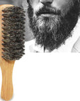 Men's Boar Bristle Wooden Hair Brush for Healthy Hair and Beard