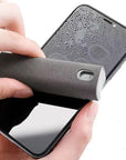 "Microfiber cell phone screen cleaner cloth for wiping away dirt, smudges, and fingerprints, ensuring a scratch-free, clean screen."