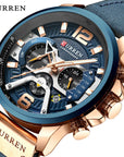 A rugged and stylish Military Chronograph Wristwatch with a premium leather strap, perfect for tactical use and everyday wear.