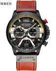 Military Leather Chronograph Wristwatch | Tactical and Durable Timepiece