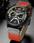 Military Leather Chronograph Wristwatch | Tactical and Durable Timepiece
